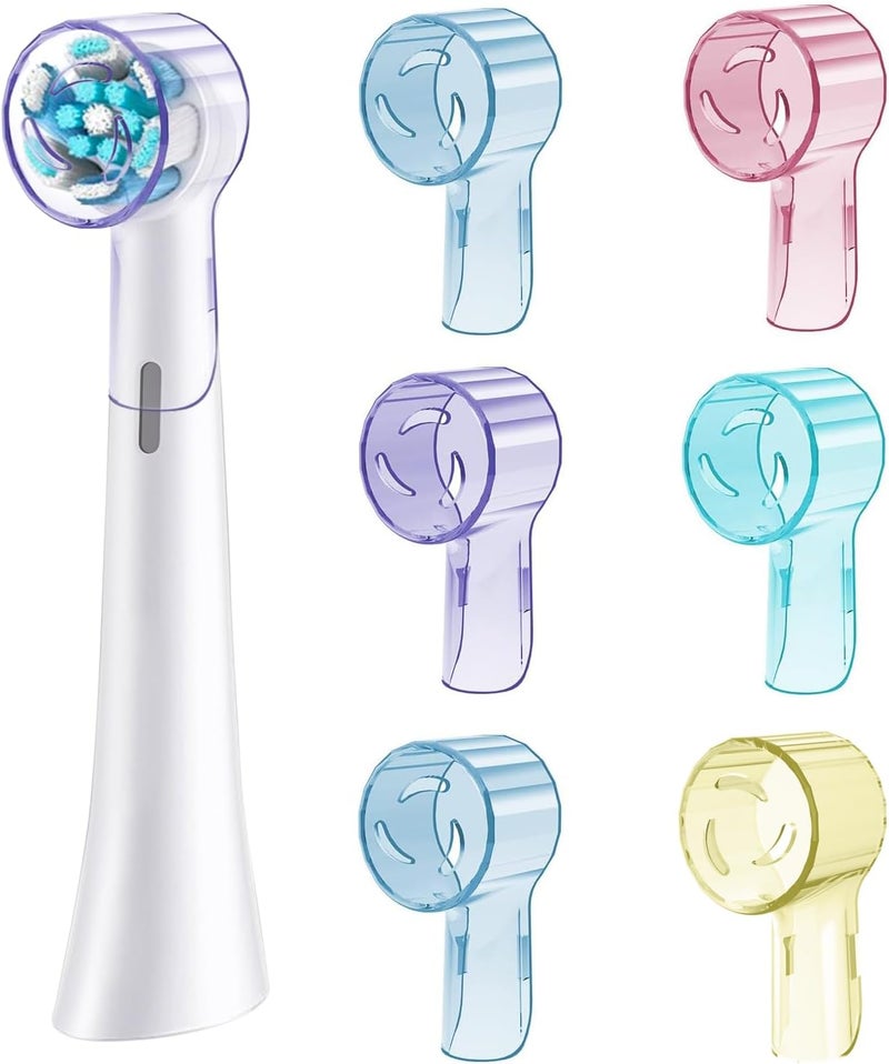 DeBizz 6 Pack Toothbrush Covers for Oral B iO Replacement Heads, Toothbrush Cover Caps for Oral B Bruan Pro 1000 Electric Toothbrush Head，iO Toothbrush Head Cover for Travel & Home (Mixing Colors) - Image 1